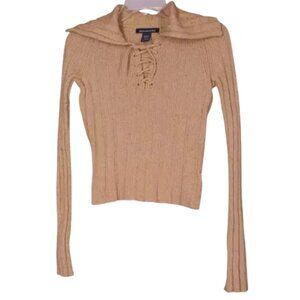 Abercrombie & Fitch Sweater Women’s Size Small Cable-Knit Lace Up